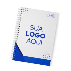 Agenda Personalizada Miolo em Sulfite 75g (Papel comum) e Capa dura. A5 (15x21cm)   Encadernação Wire-O Miolo Preto e Branco 192 Páginas + Páginas Iniciais 1 dia por folha.