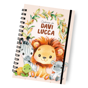 Caderno Escolar Personalizado Capa Dura Personalizada + Miolo impresso em Sulfite 75g (Papel Comum) A5 (15x21cm) e A4 (20x30cm)   Encadernação Wire-O 