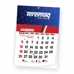 Calendário de Parede com Folhas Destacáveis 2025 Base em Couchê 250g e Folhas Destacáveis em Sulfite 75g Pequeno 15x24 cm 12 Páginas tamanho 15x15 cm  Furo na parte superior Miolo 2025