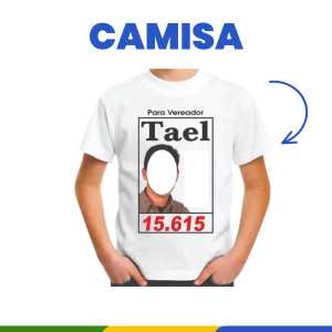 Camisas para Eleições Poliéster P - M - G - GG Frente e Verso   