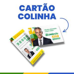 Cartões Colinha para Eleições Couchê 250g 9X5 CM Frente e Verso   