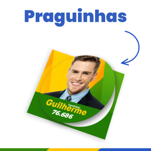 Adesivo, Pragão e Praguinhas para Eleições Adesivo Brilho 7,5X7,5 CM   Corte Eletrônico. 