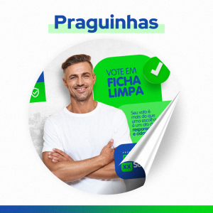 Adesivo, Pragão e Praguinhas para Eleições Adesivo Brilho 7,5X7,5 CM   Corte Eletrônico. 