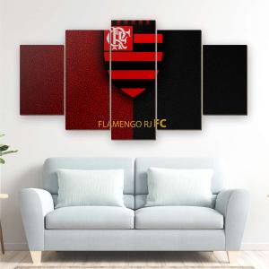 Quadro Mosaico Flamengo Mdf 3mm 114x60cm Digital  Borda Infinita com a impressão da imagem Embalagem Reforçada contra Danos