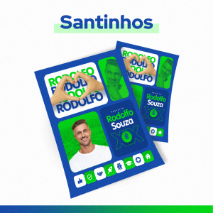 Santinhos para Eleições Couchê 80g 7x10 CM - SANTINHO FRENTE E VERSO.  Corte Reto. 